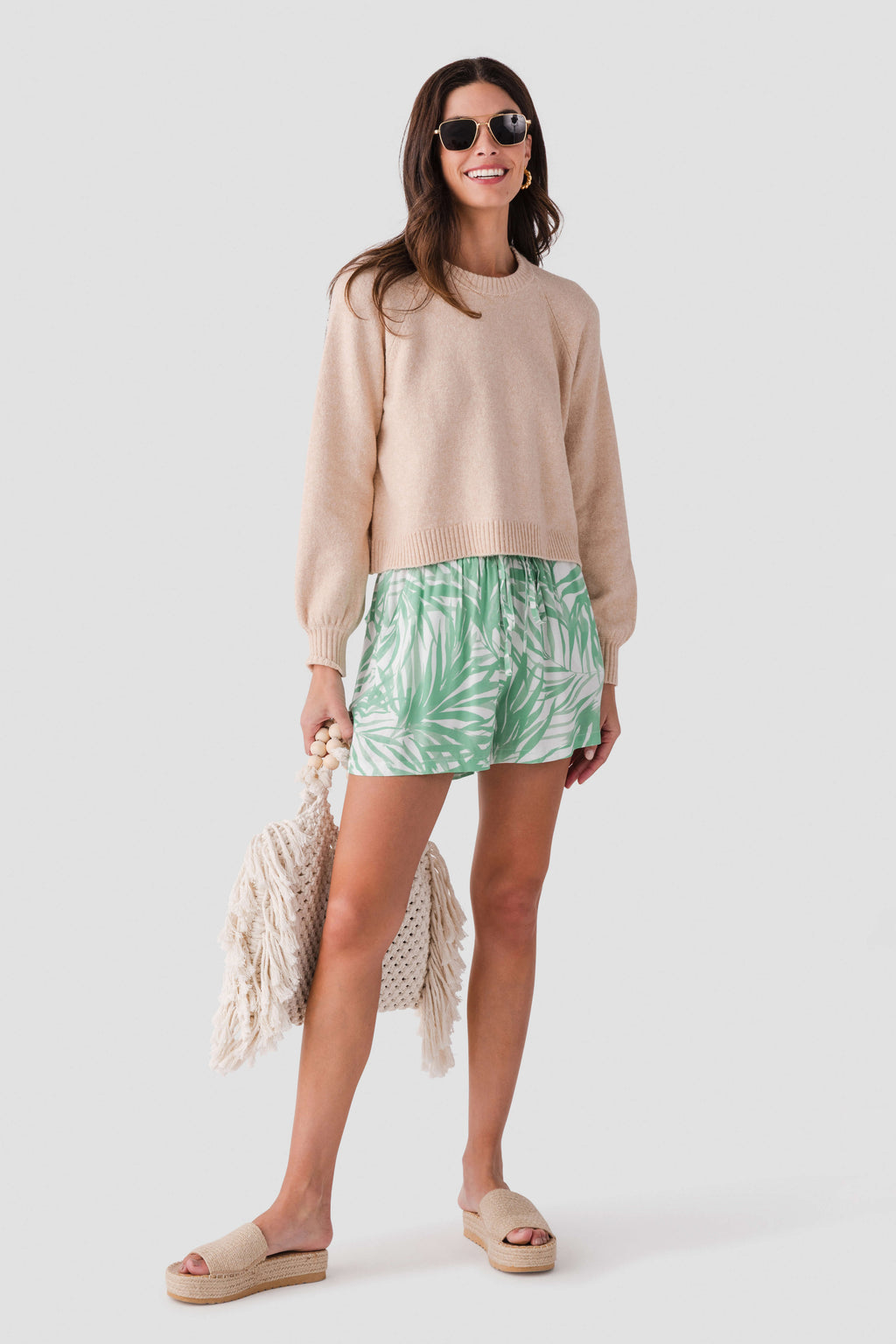 Elan Palm Print Shorts