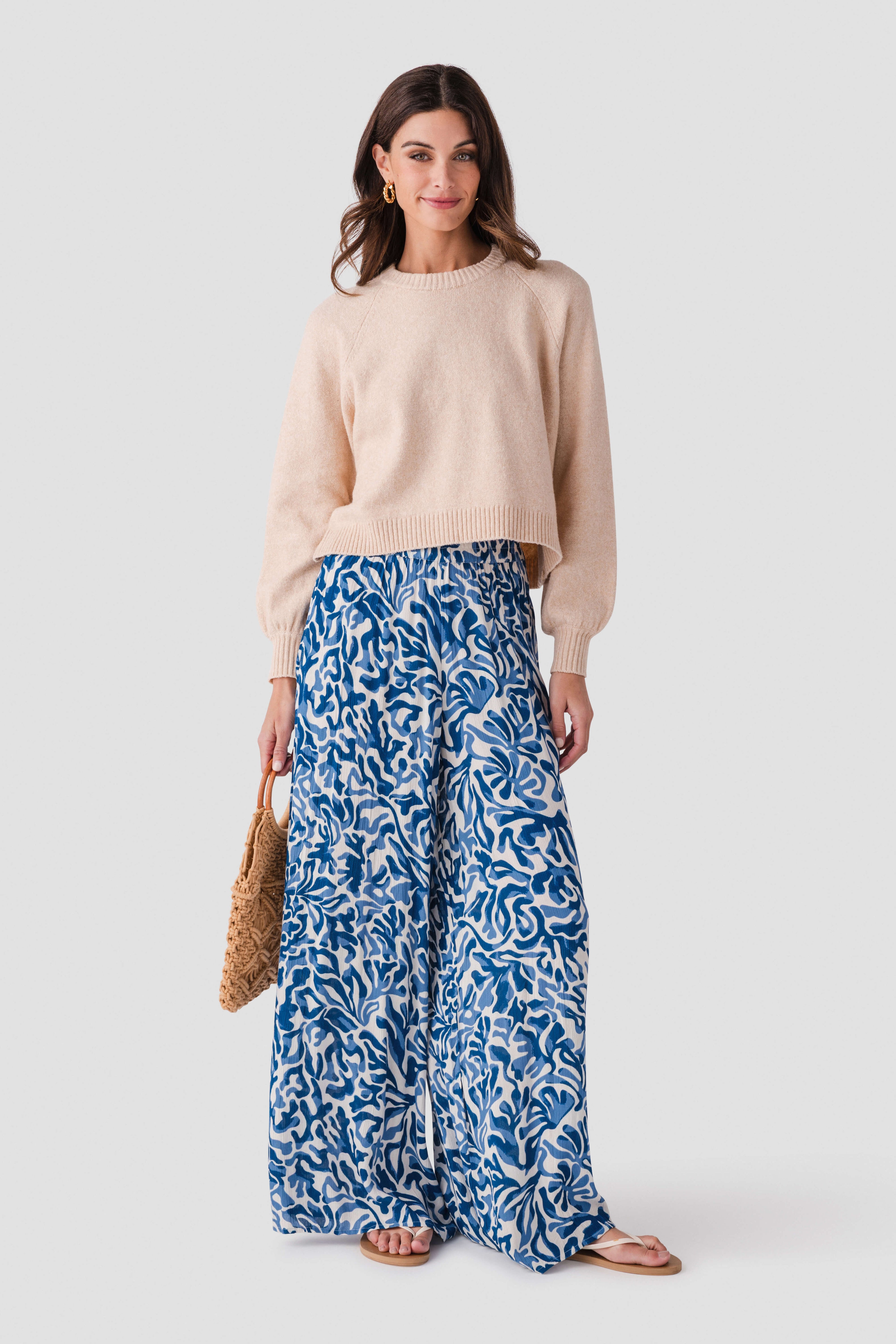 Elan Coral Printed Beach Pants