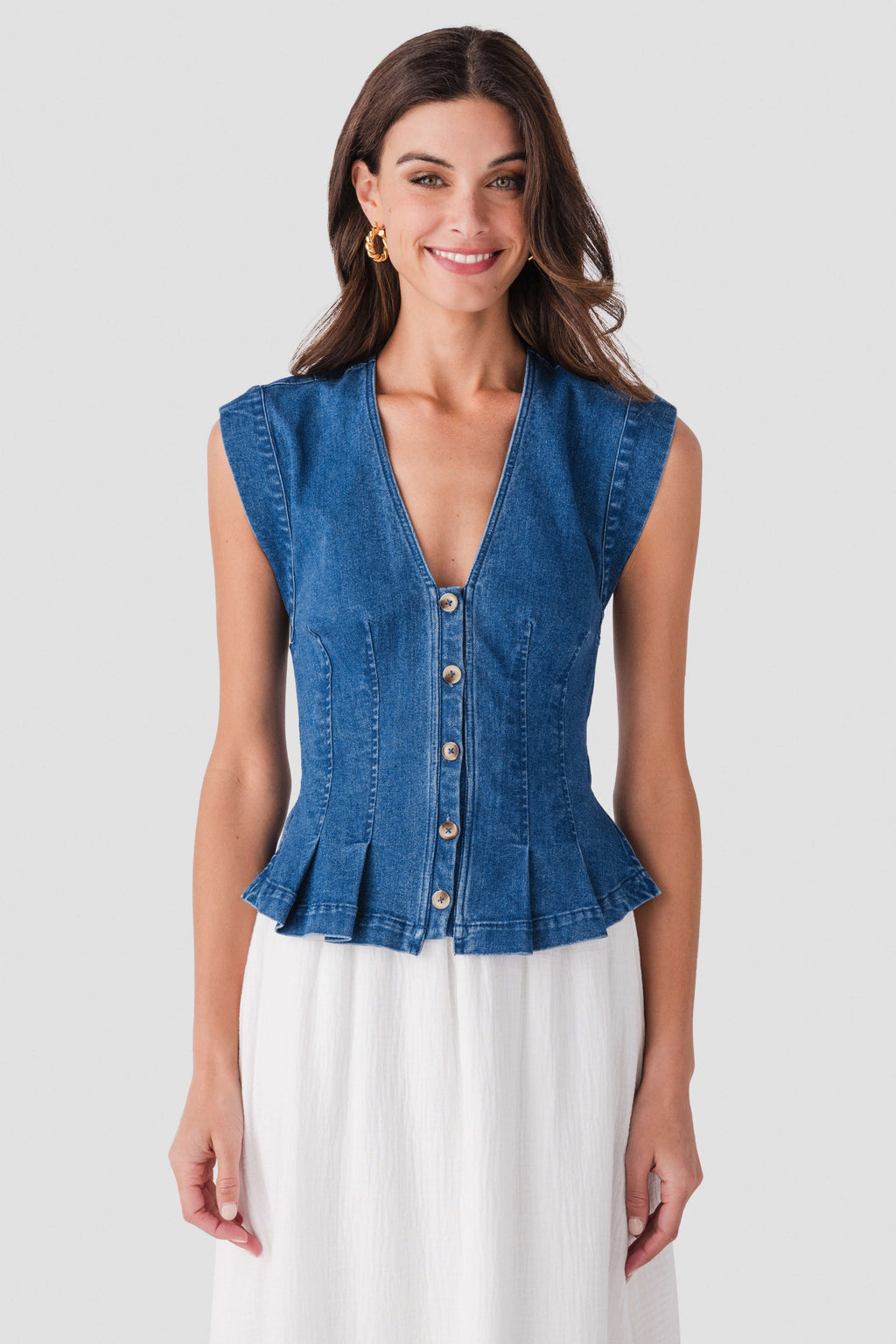 Free People Dylan Denim Vest