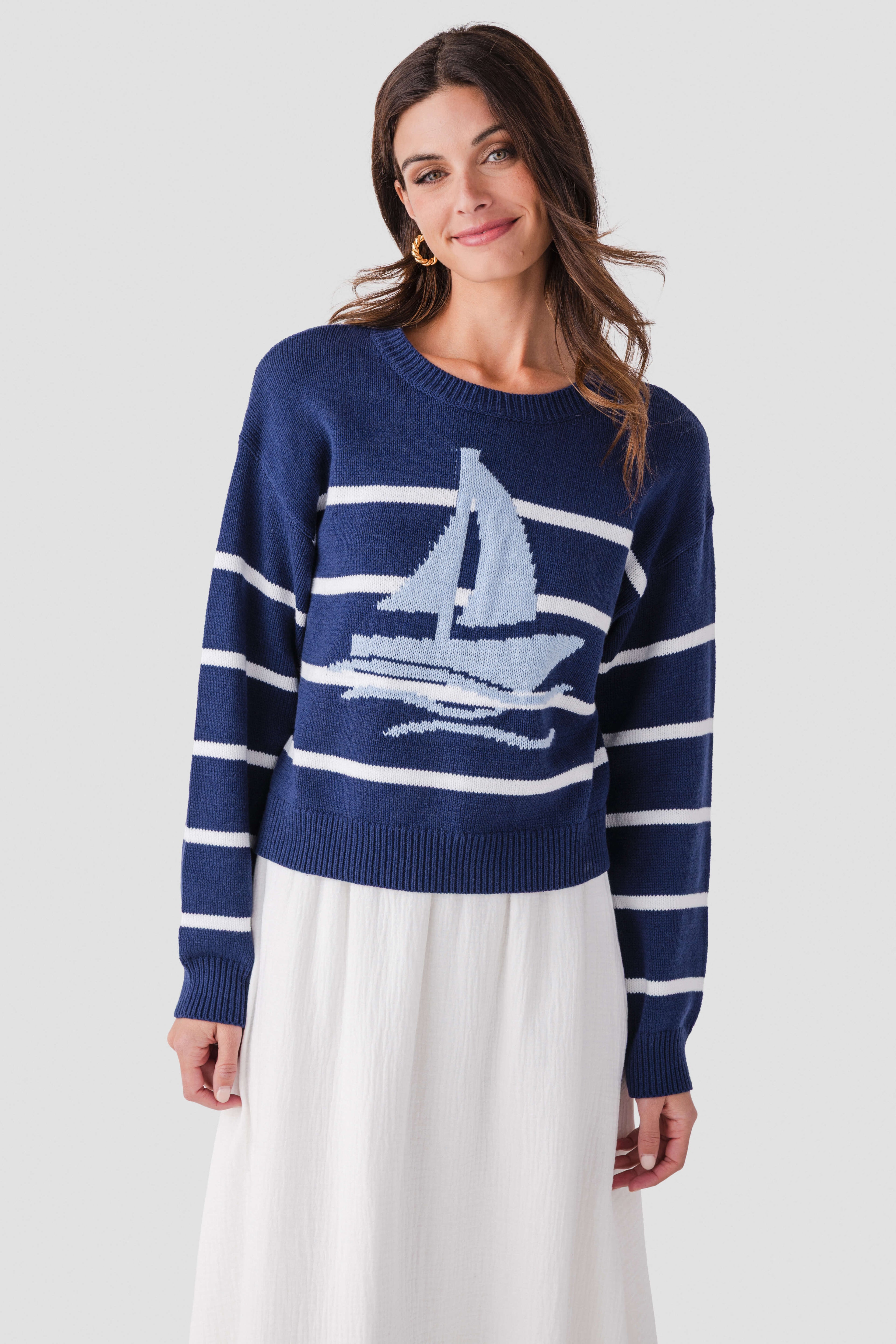 Wishlist Sailboat Striped Sweater