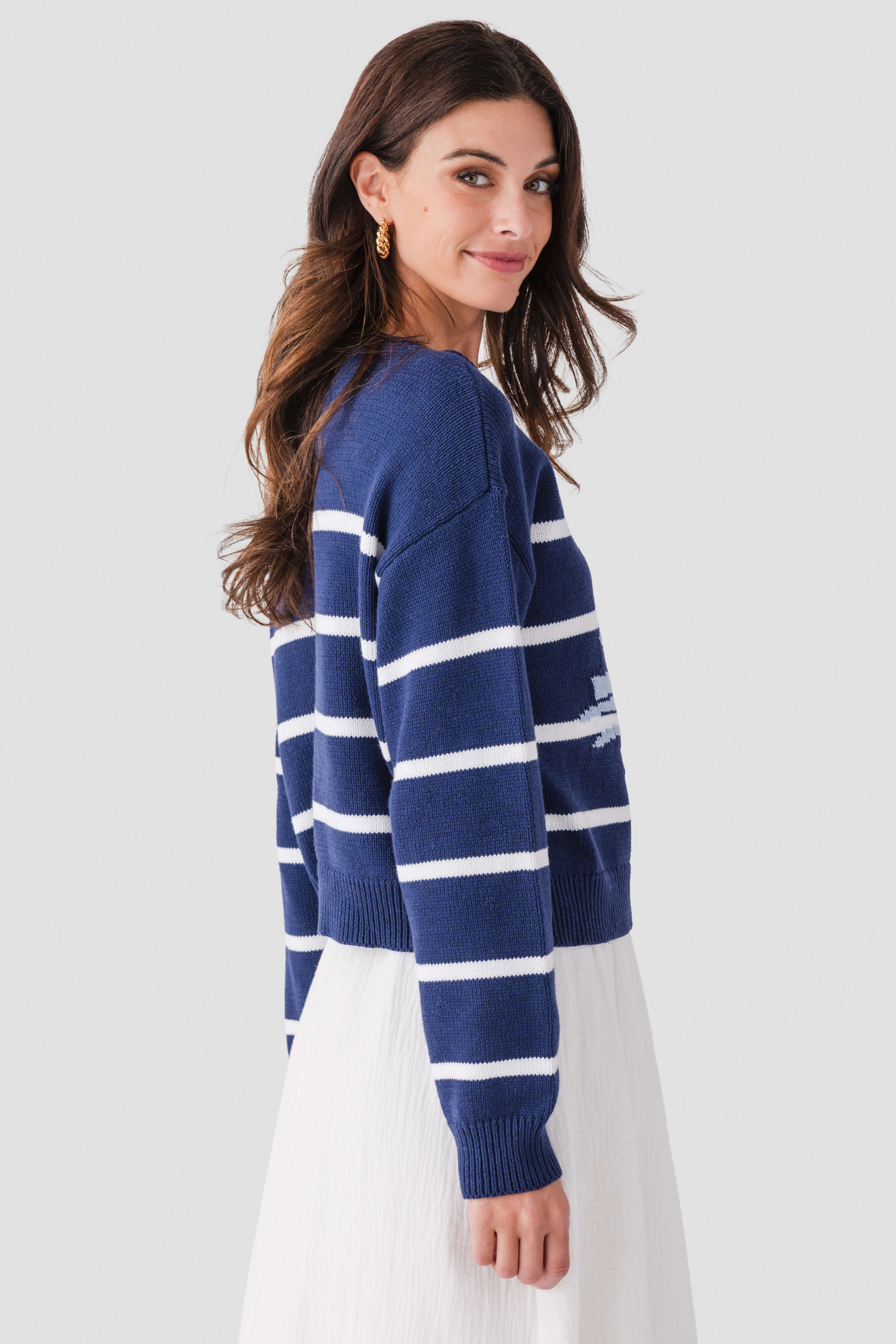 Wishlist Sailboat Striped Sweater