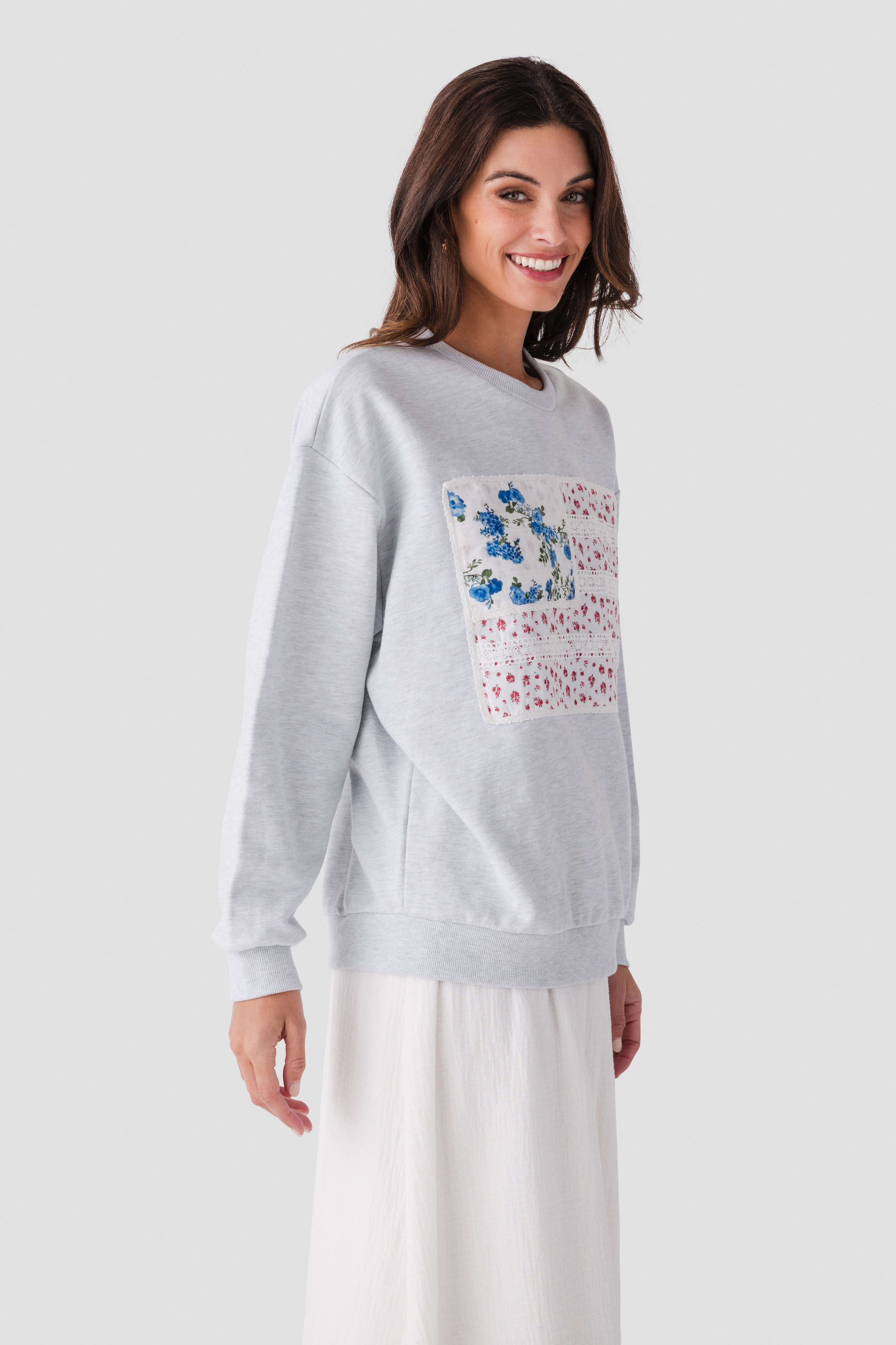 Vintage Havana American Flag Applique Crewneck