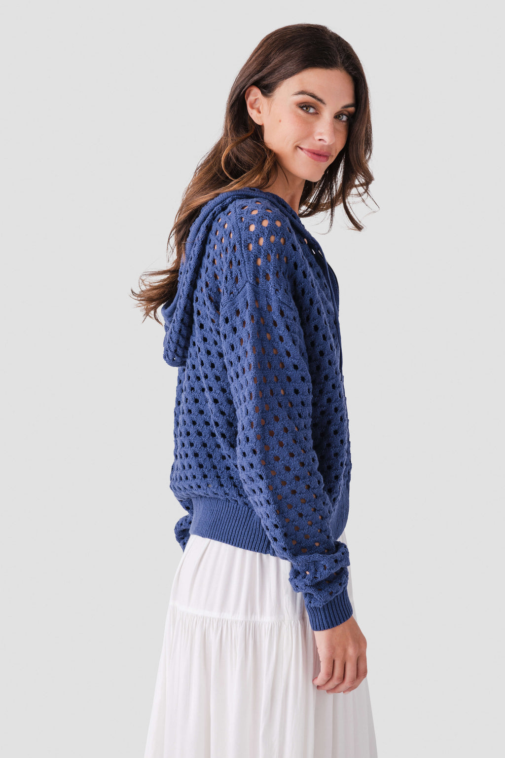 Elan Crochet Hooded Sweater