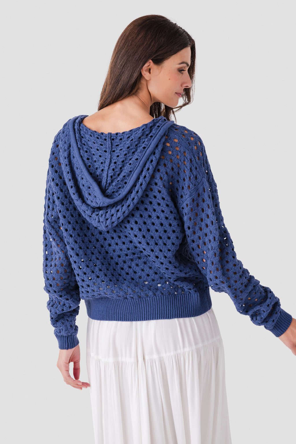 Elan Crochet Hooded Sweater