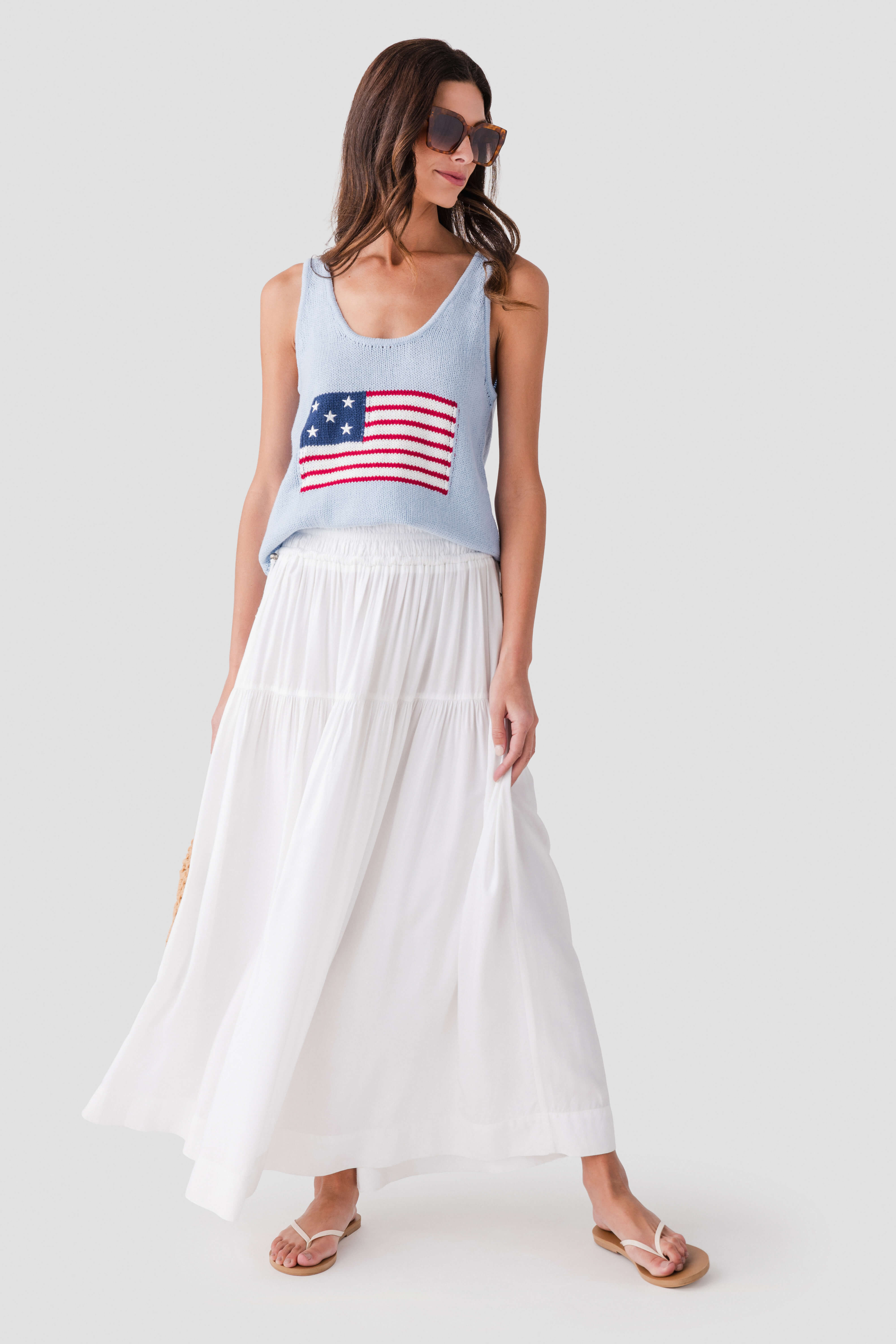 Ocean Drive American Flag Graphic Tank – Social Threads