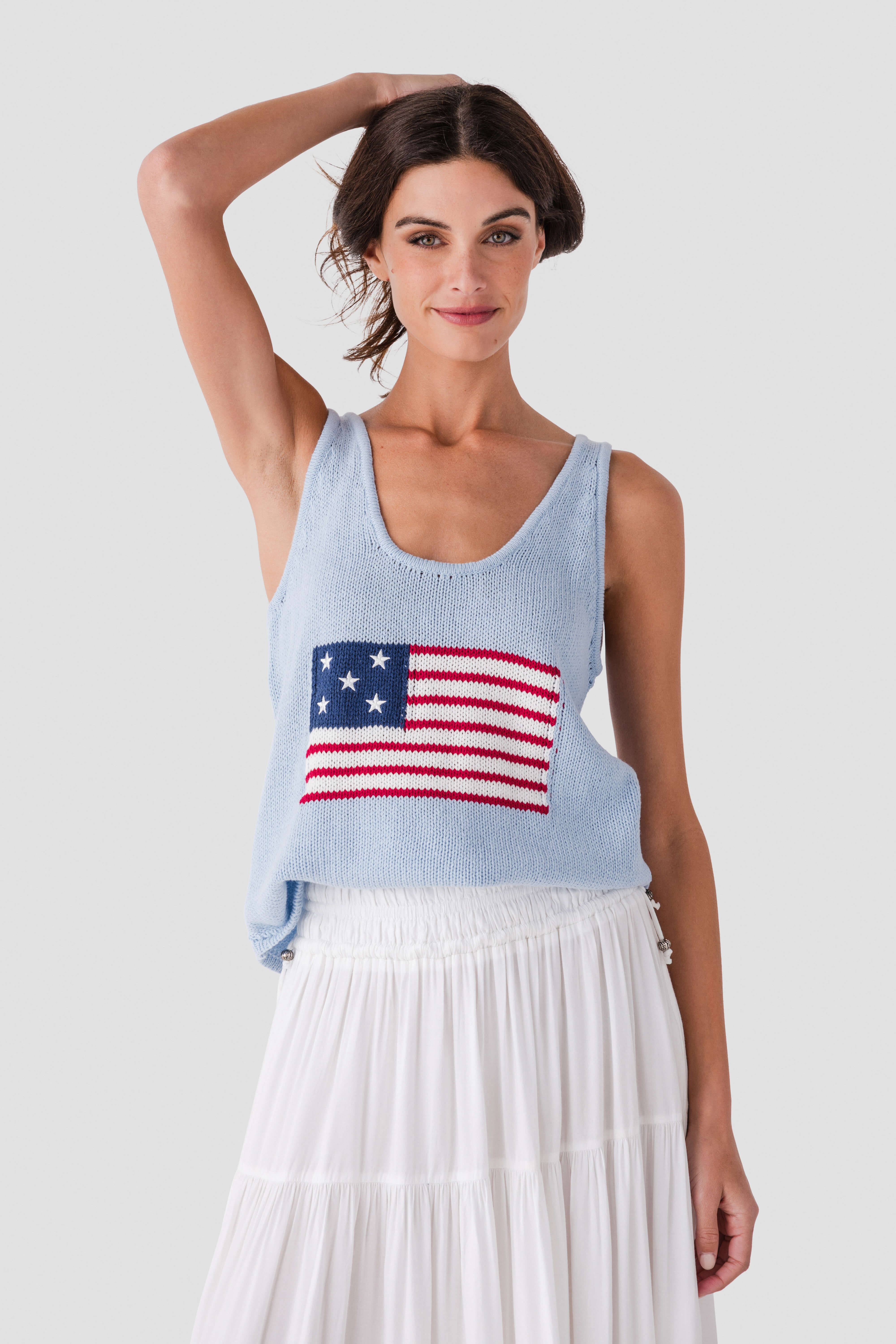 Ocean Drive American Flag Graphic Tank – Social Threads