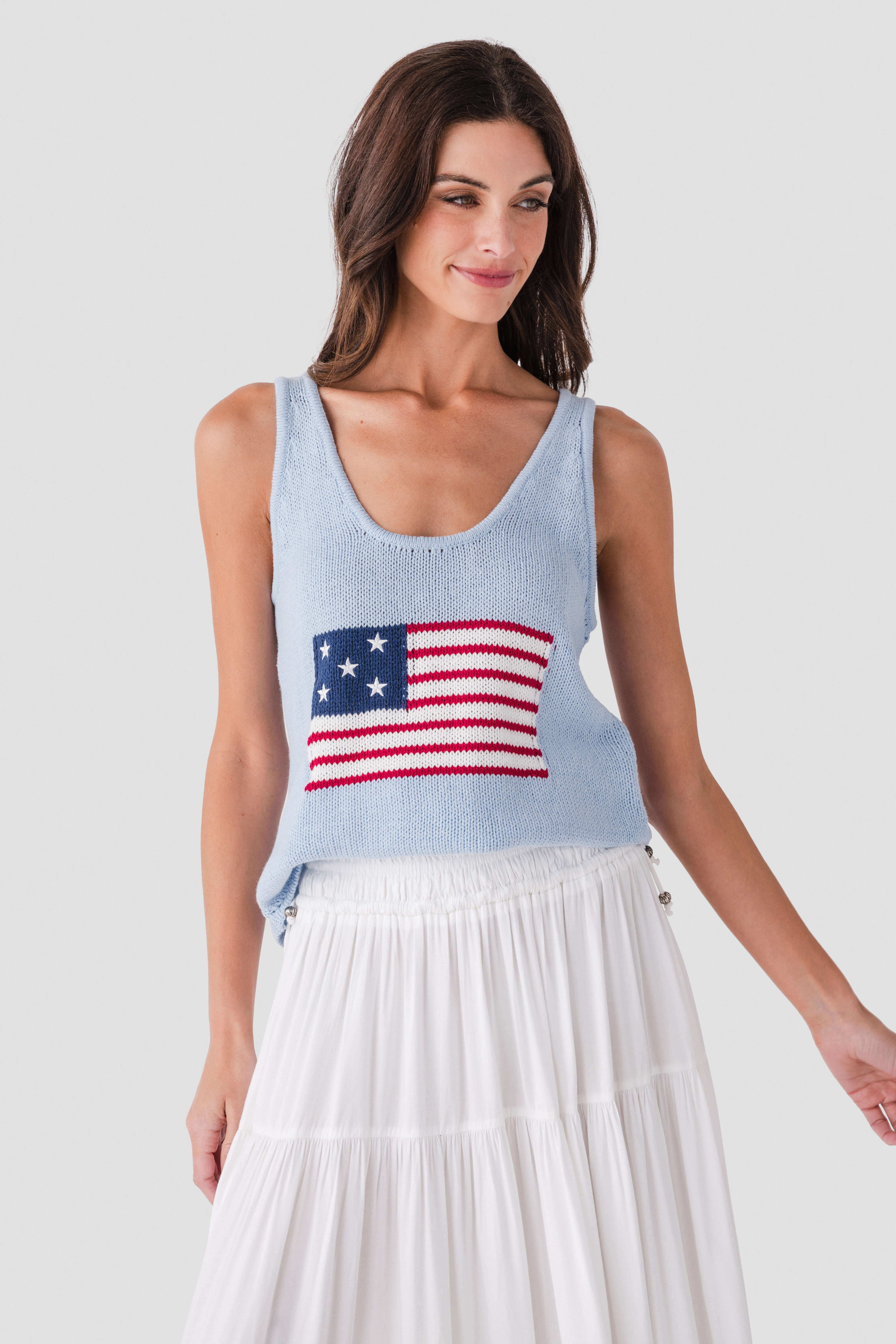 Ocean Drive American Flag Graphic Tank – Social Threads