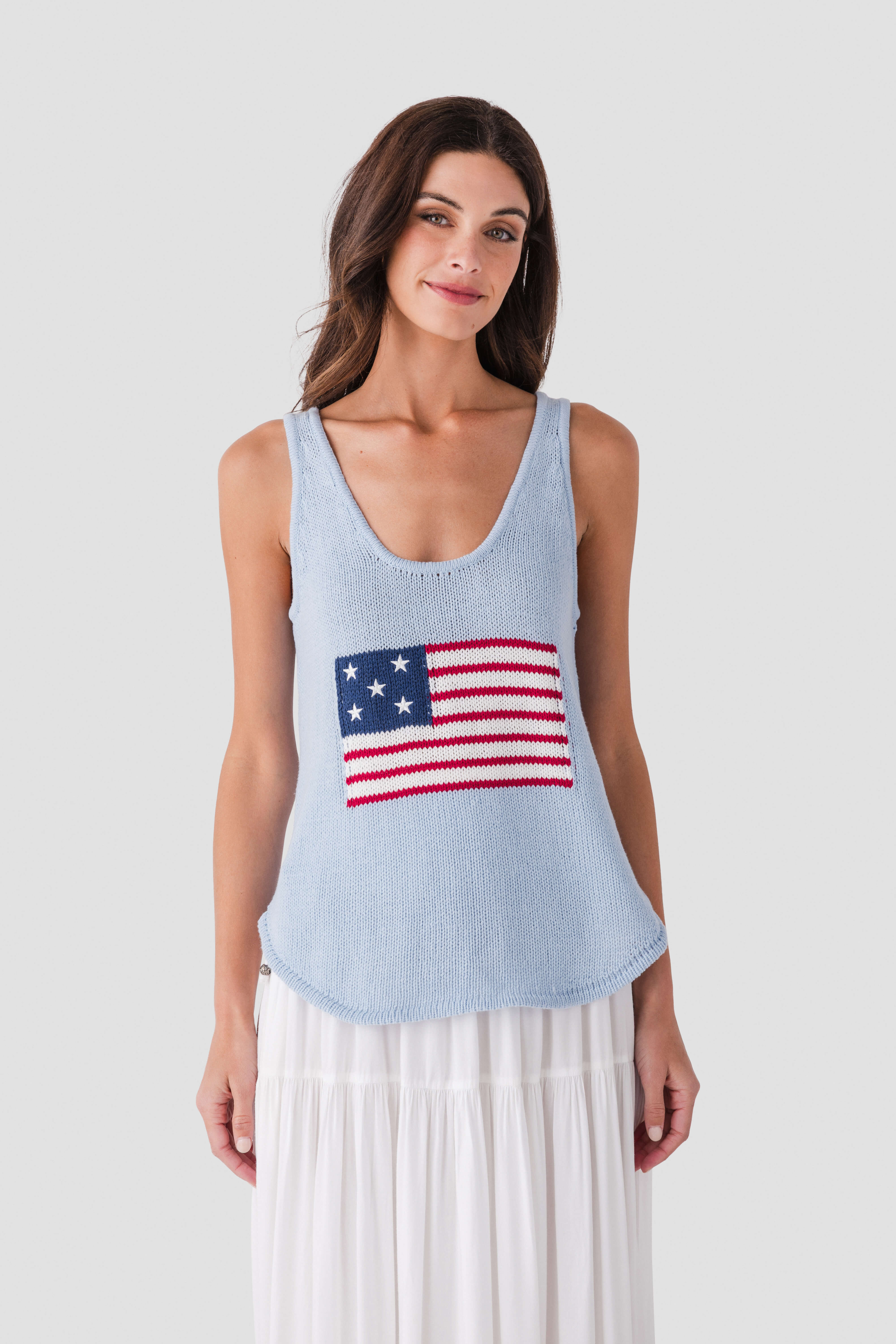 Ocean Drive American Flag Graphic Tank – Social Threads