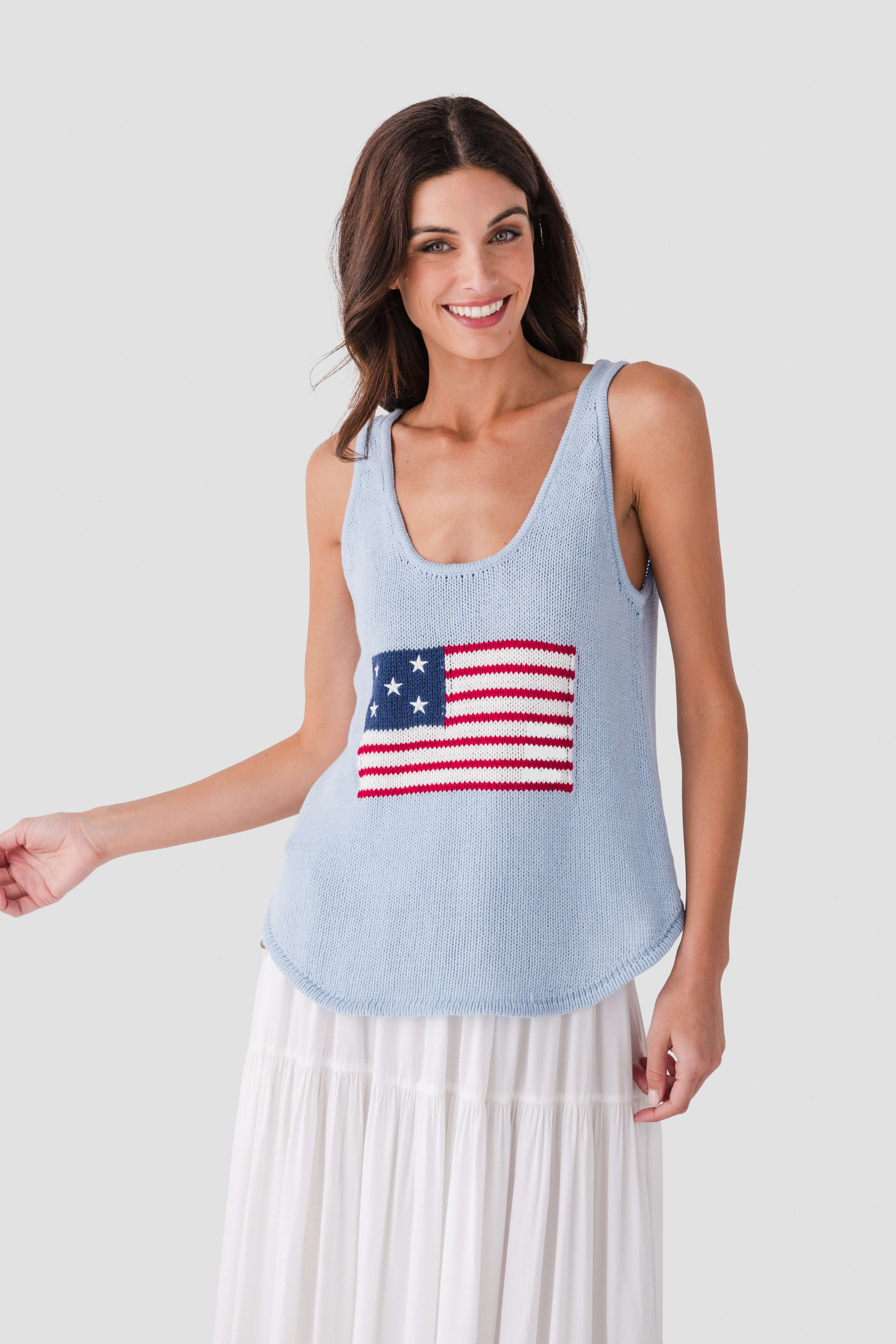 ifsixwasnineアメリカ国旗デザイン タンクトップ Ocean Drive American Flag Graphic Tank – Social Threads