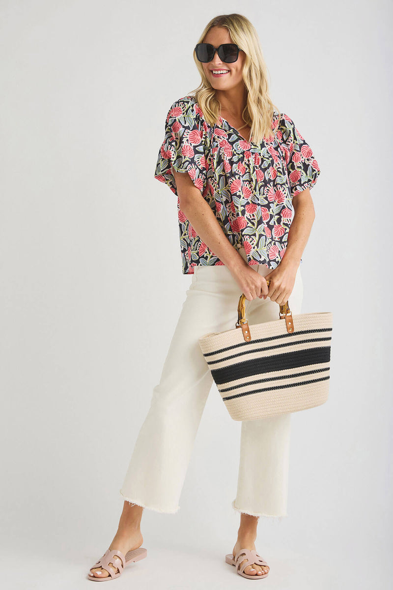 Risen White Wide Leg Crop Jeans