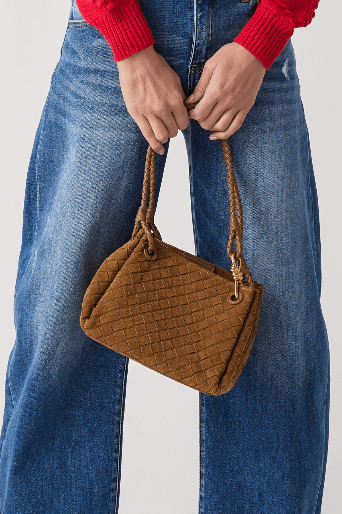 Emma Woven Suede Bag