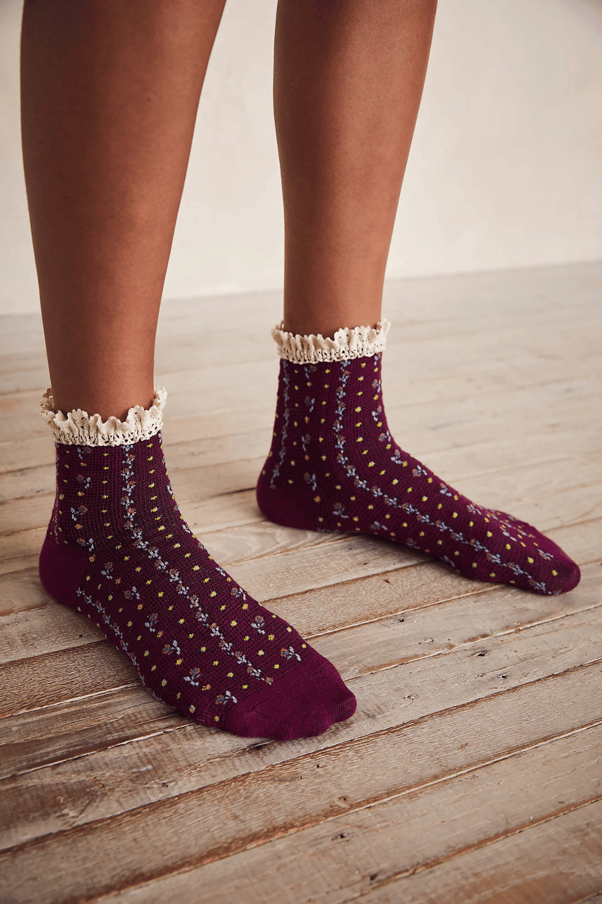 Free People Rosebud Waffle Knit Ankle Socks