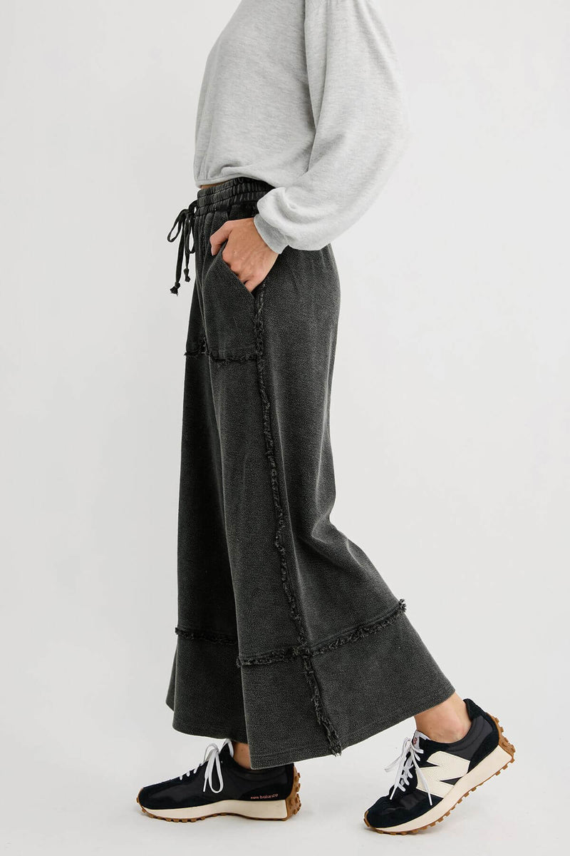 Easel Washed Wide Legs Ups Palazzo Pants