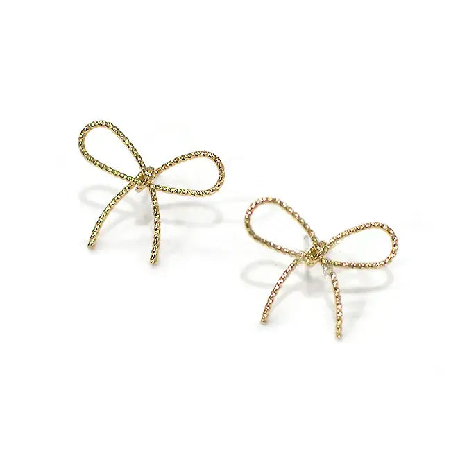 Gold Bow Shape Earrings