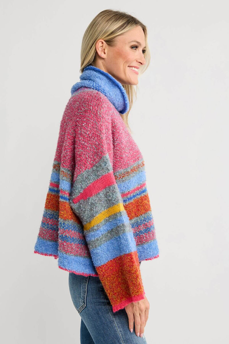 Fate Multi Color Swing Turtleneck Sweater