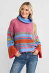 Fate Multi Color Swing Turtleneck Sweater
