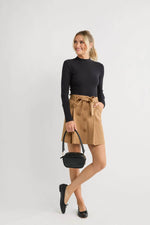 RD Style Brailey Button Front Self Tie Skirt