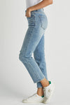 Risen Mid-Rise Slim Straight Jeans