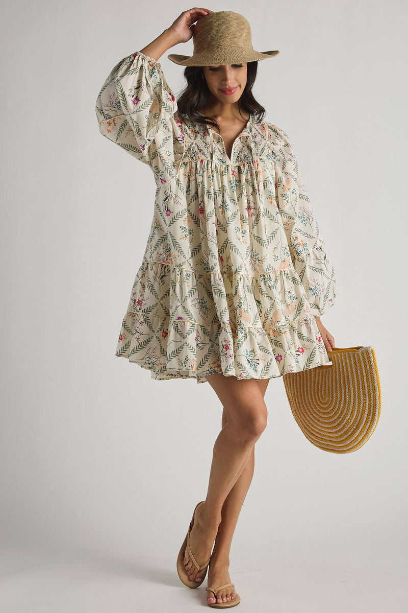Olivaceous Woven Tunic Dress