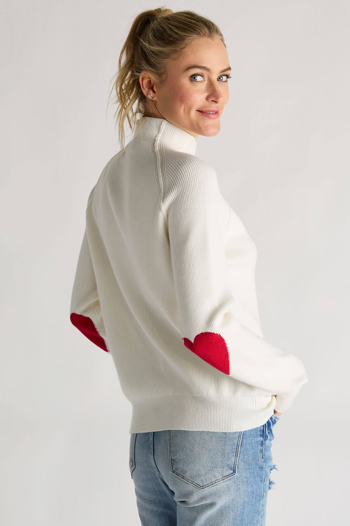 Cezele Heart Sleeve Sweater
