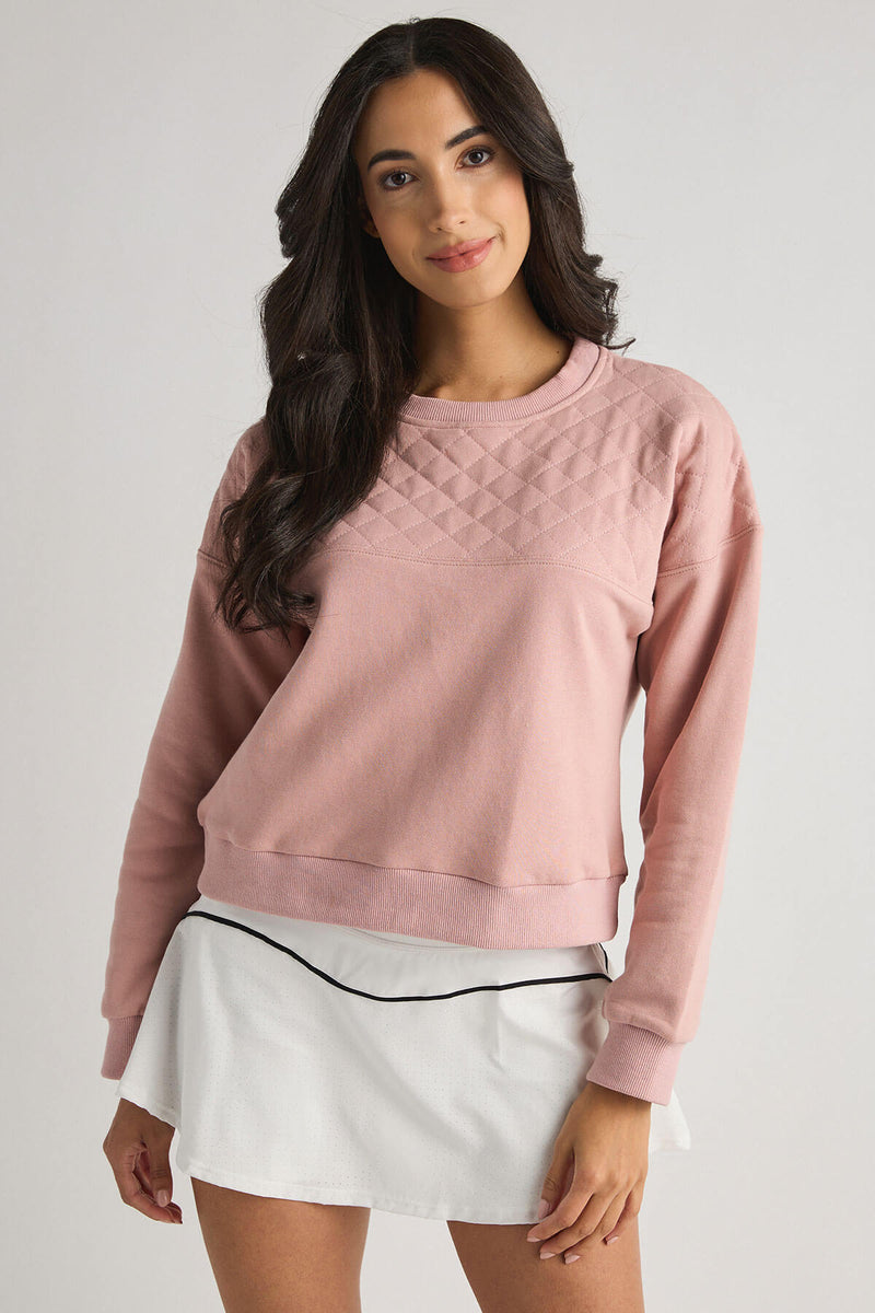 Storia Quilted Detail Crewneck Pullover