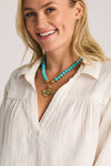 Susan Shaw Turquoise Bead Bee Necklace