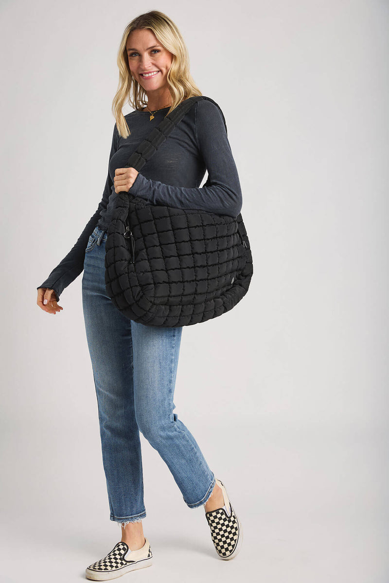 Free People Quilted Carryall Hobo Bag