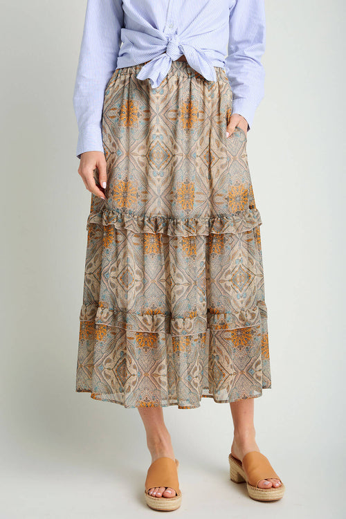 Veronica M Floral Print Maxi Skirt