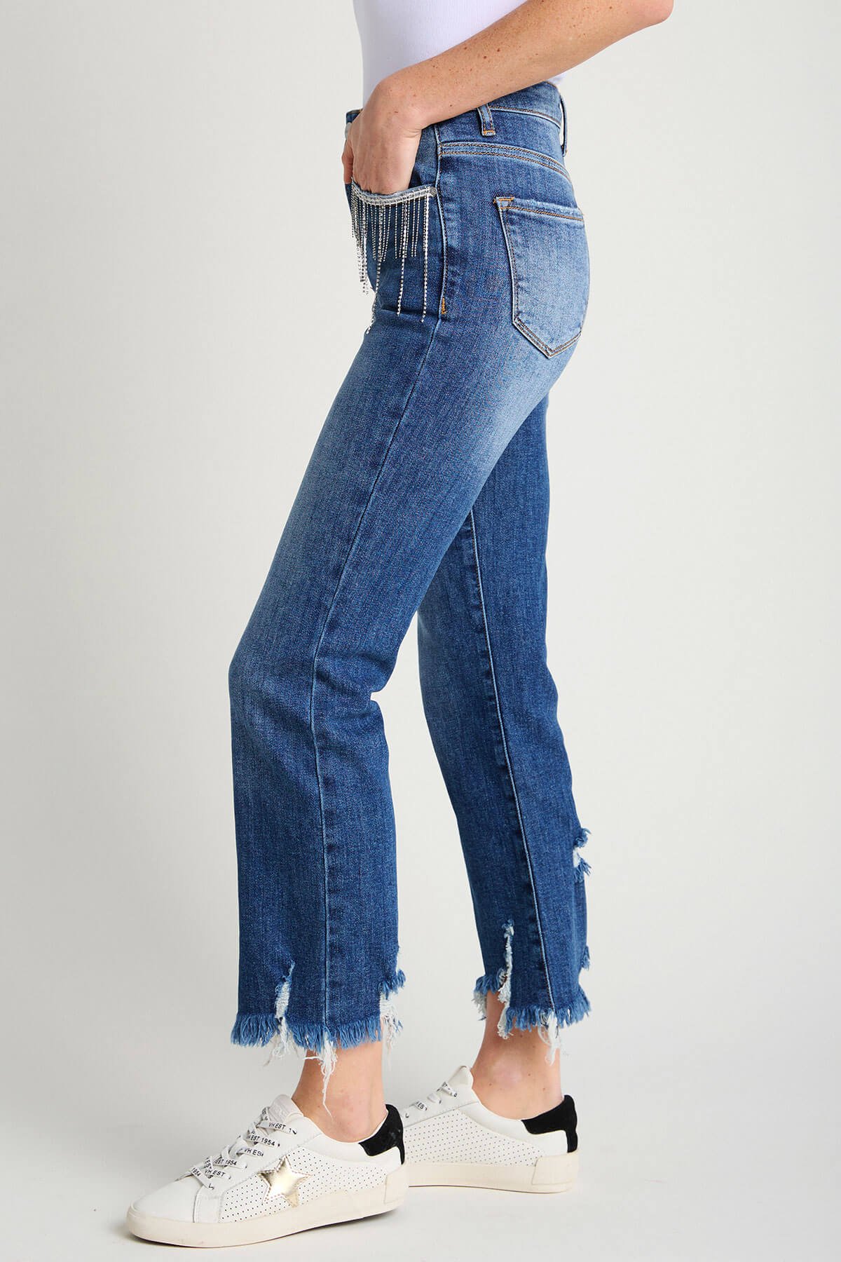 Risen Rhinestone Pocket Jeans