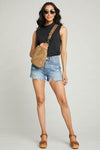 Faux Suede Sling Bag
