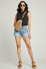 Faux Suede Sling Bag