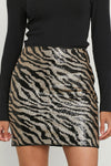 THML Zebra Print Sequin Skirt