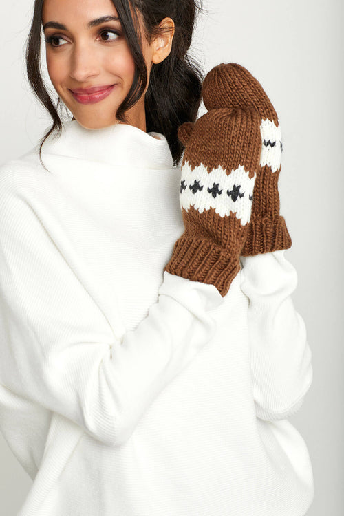 Panache Cocoa Patterned Mittens