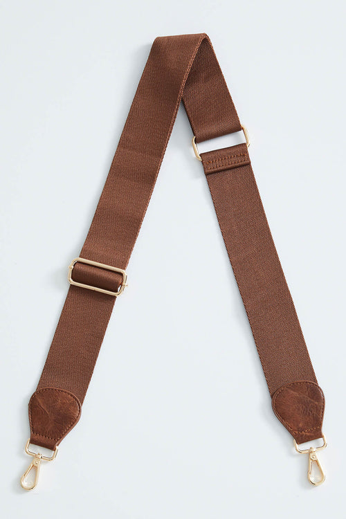 Solid Chocolate Cotton Weave Bag Strap