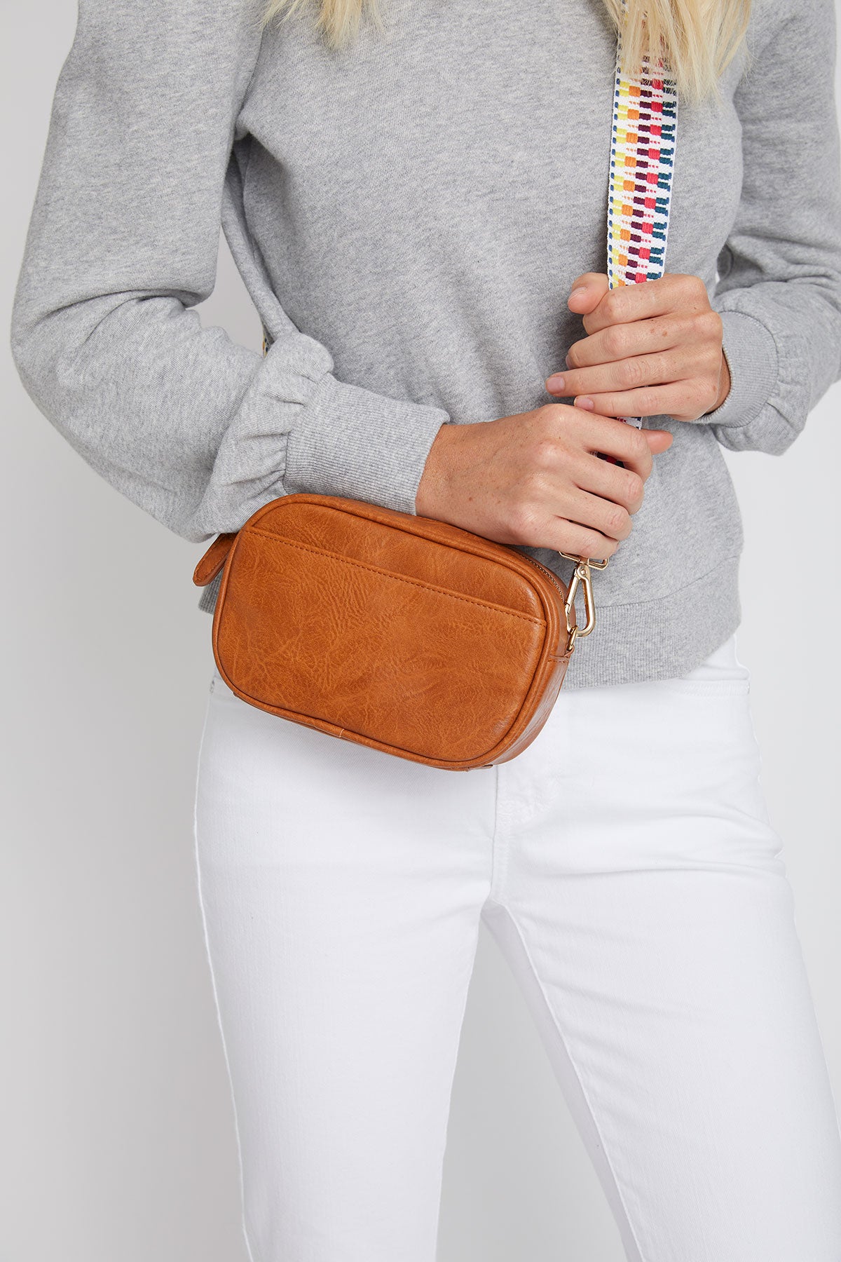 Social Threads Vegan Leather Camera Bag | Camel | Size One Size